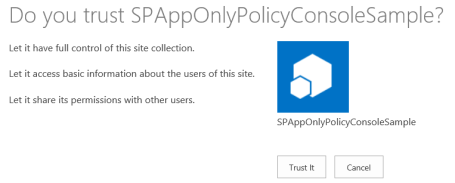 SPORegisterAppOnlyPolkicyAppTrustApp